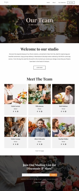 Flower Delivery Team - Professional Website Template