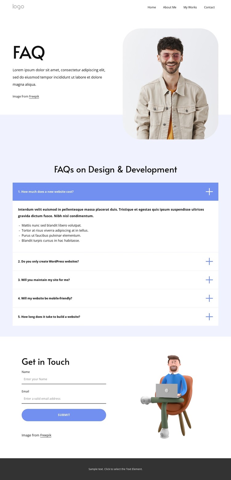 Faq on web design CSS Template