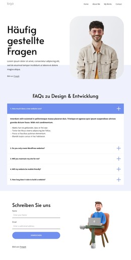 FAQ Zum Webdesign - Premium-Element-Vorlage