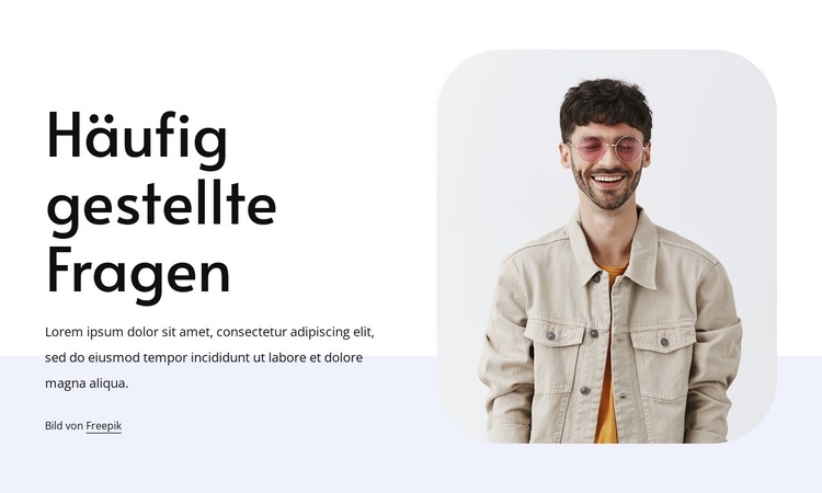 FAQ-Einführungsblock Website-Vorlage