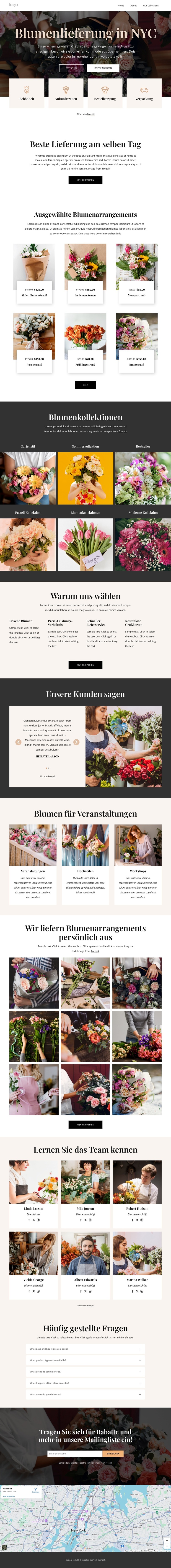 Blumenlieferung in NYC WordPress-Theme