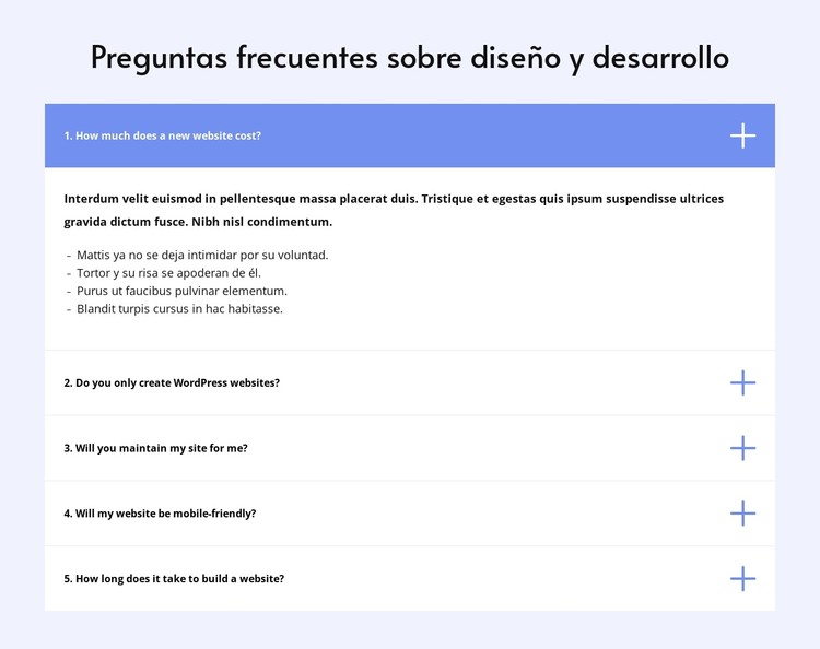 Preguntas frecuentes sobre diseño Plantilla CSS