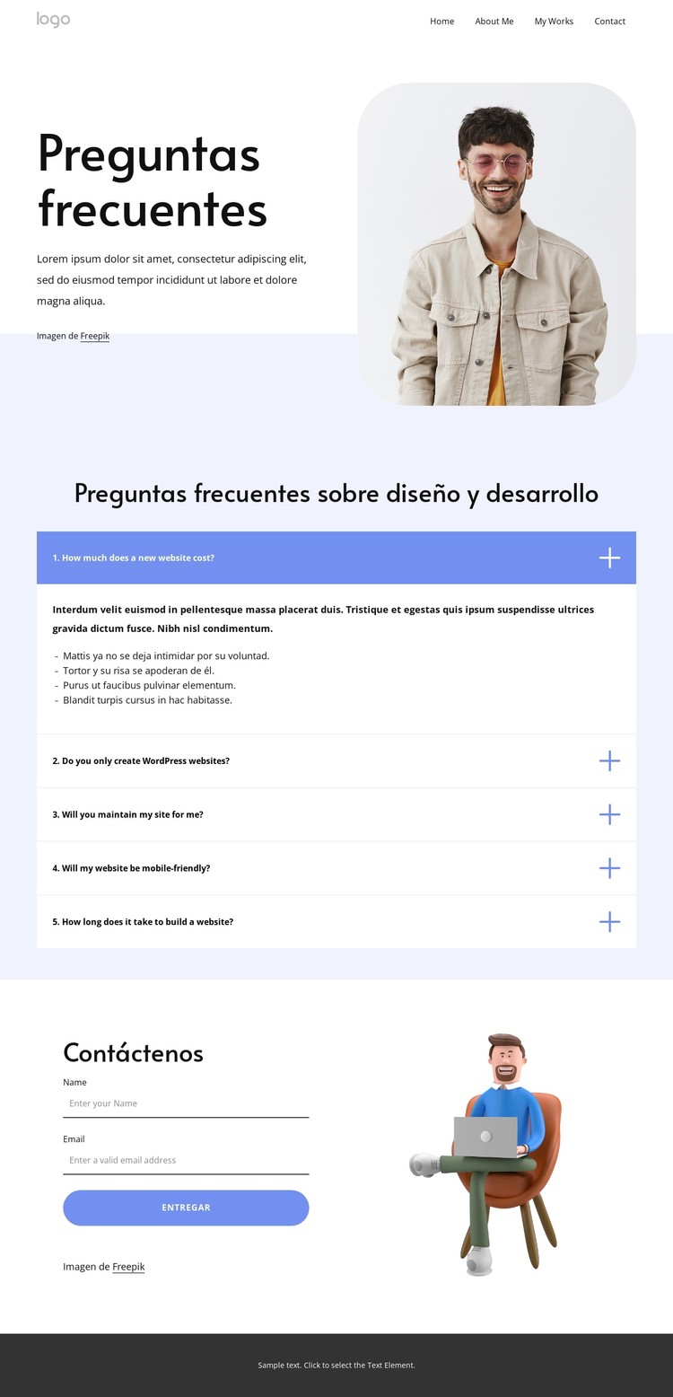 Preguntas frecuentes sobre diseño web Plantilla CSS