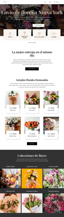 Envío De Flores A Nueva York - Plantilla De Elementos Premium