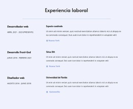 Mi Experiencia Laboral: Plantilla HTML5 Creativa Multipropósito