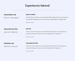 Mi Experiencia Laboral - Mejor Plantilla Joomla