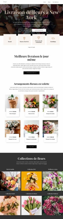 Livraison De Fleurs À New York - Créateur De Sites Web Pour N'Importe Quel Appareil