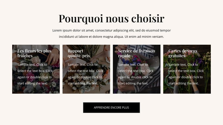 Avantages de la livraison de fleurs Modèle CSS