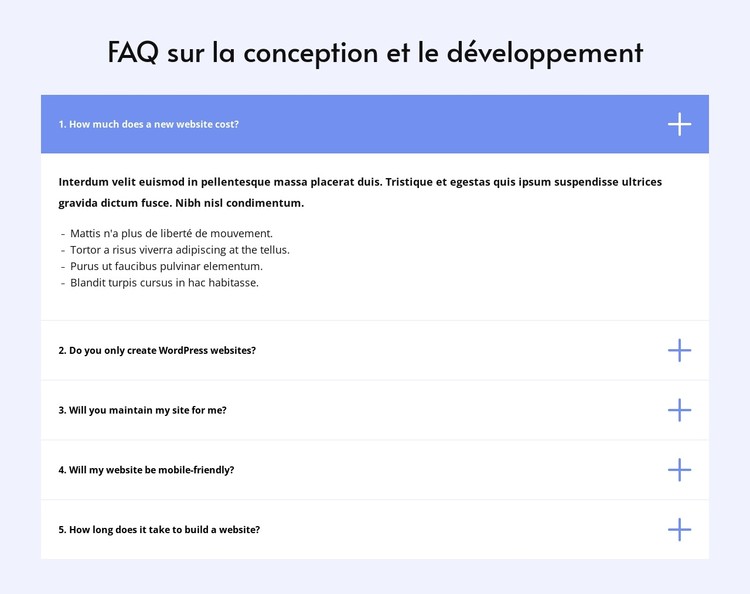 FAQ sur le design Modèle CSS