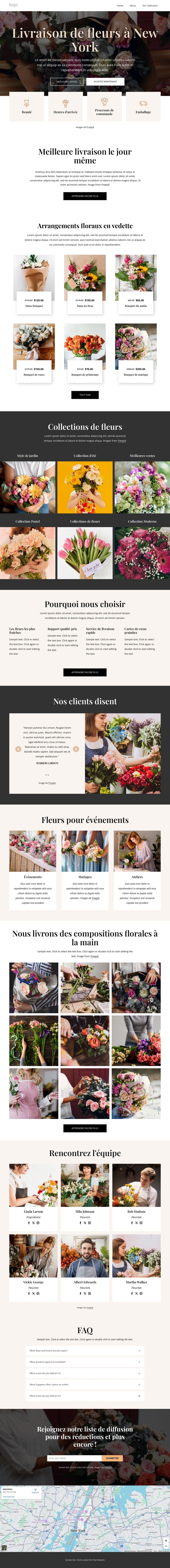 Livraison de fleurs à New York Modèle HTML