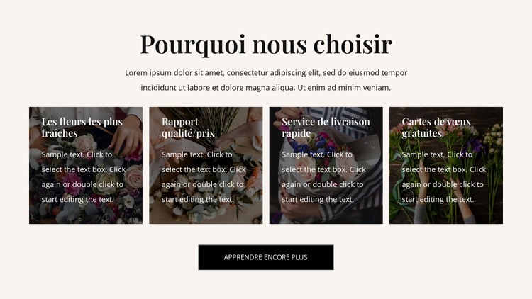 Avantages de la livraison de fleurs Modèle HTML