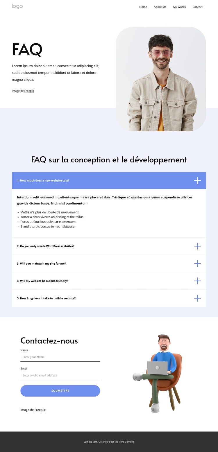 FAQ sur la conception de sites Web Modèle de site Web