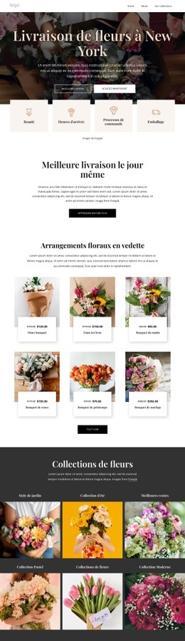 Livraison De Fleurs À New York - Téléchargement Gratuit D'Un Modèle D'Une Page