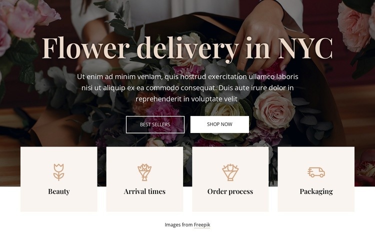 Flower delivery firm Homepage Design