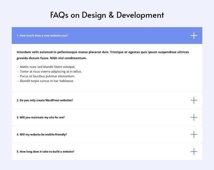 Faq on design Homepage Design