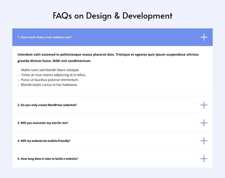 Faq on design Html Code Example