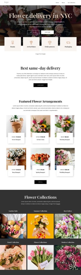 Flower delivery in NYC - HTML Template by Nicepage