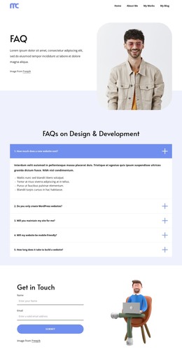 Faq on web design - Website Template by Nicepage