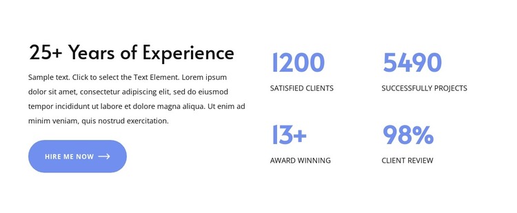 25+ years experience HTML Template