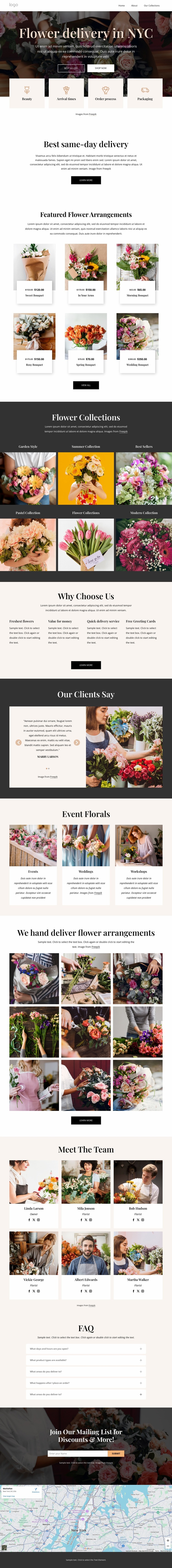 Flower delivery in NYC Html Website Builder