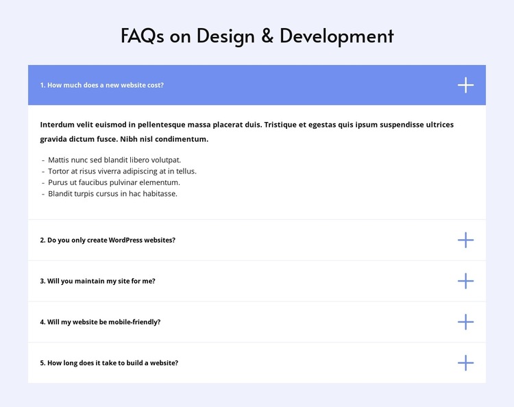 Faq on design HTML5 Template