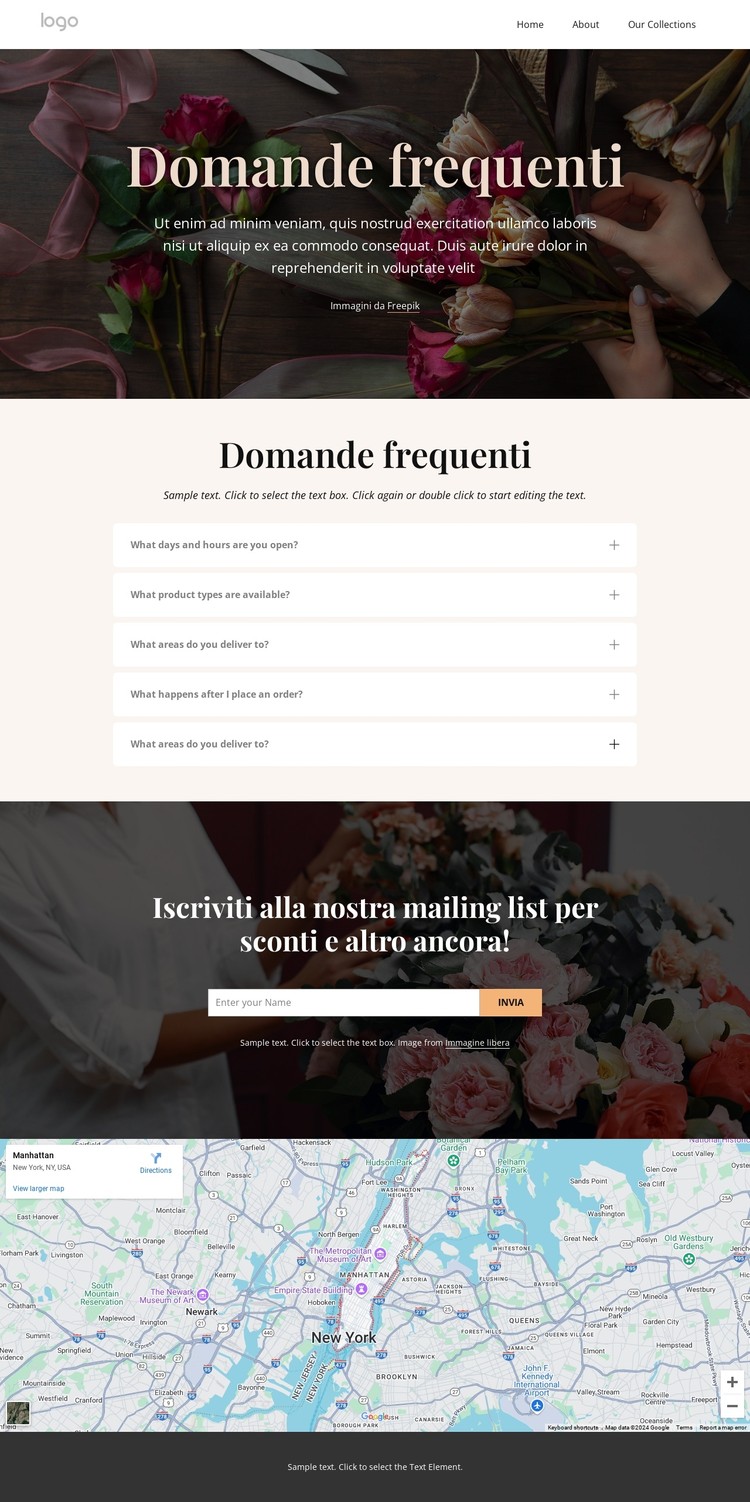 Domande frequenti sulla consegna dei fiori Modello CSS