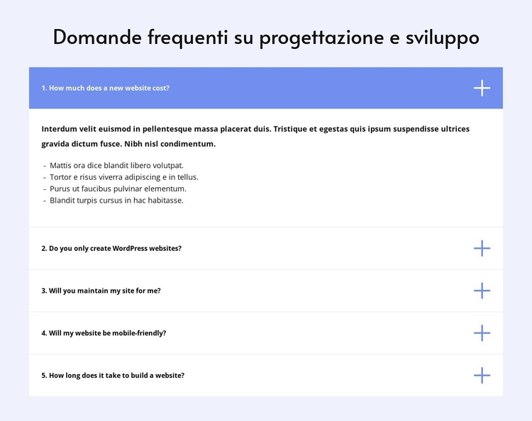 Domande frequenti sul design Tema WordPress