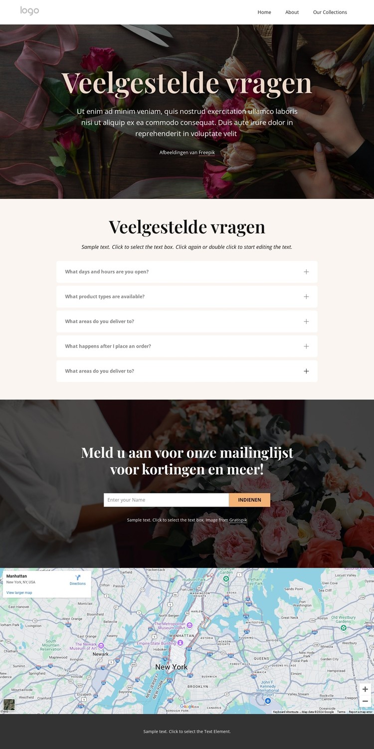 Veelgestelde vragen over bloemenbezorging CSS-sjabloon