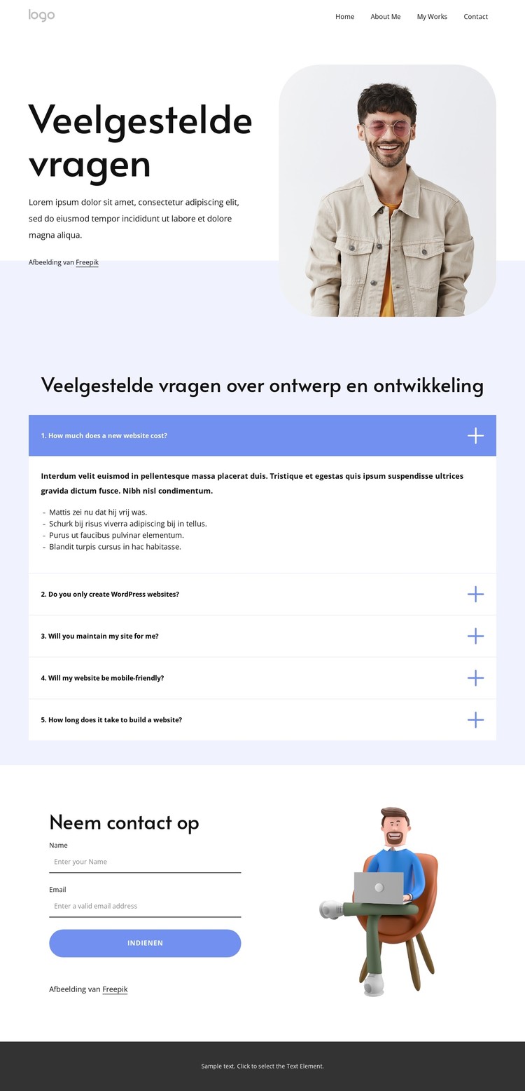 Veelgestelde vragen over webdesign CSS-sjabloon