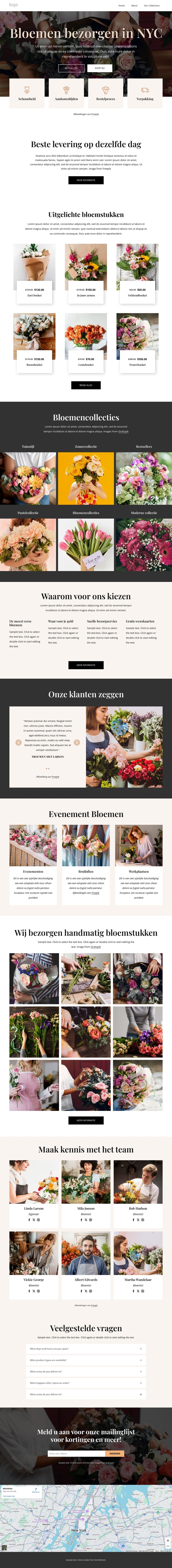 Bloemen bezorgen in NYC HTML-sjabloon