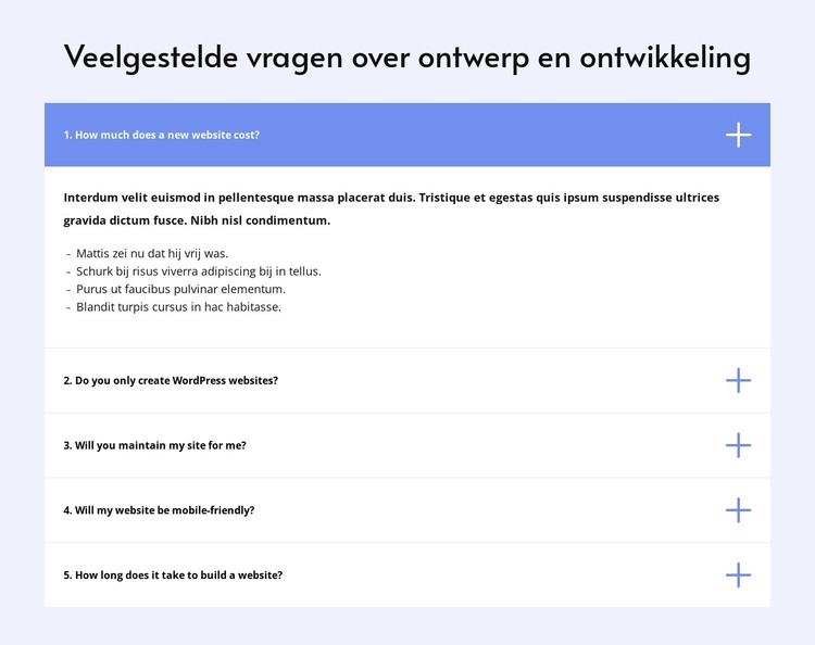 Veelgestelde vragen over ontwerp HTML-sjabloon