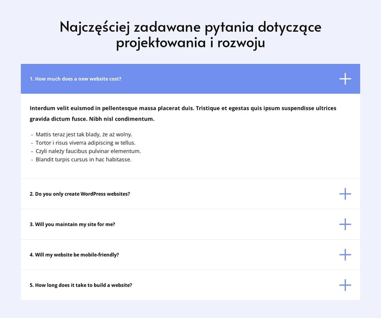 FAQ dotyczące projektowania Szablon witryny sieci Web