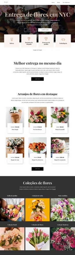 Entrega De Flores Em NYC - Design De Site Fácil