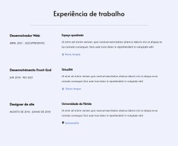 Modelo Web Responsivo Para Minha Experiência De Trabalho