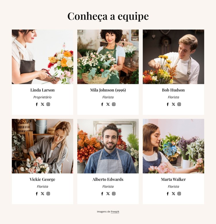 Our flower delivery team Template CSS