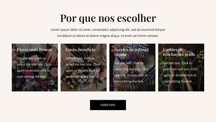 Benefícios da entrega de flores Template Joomla