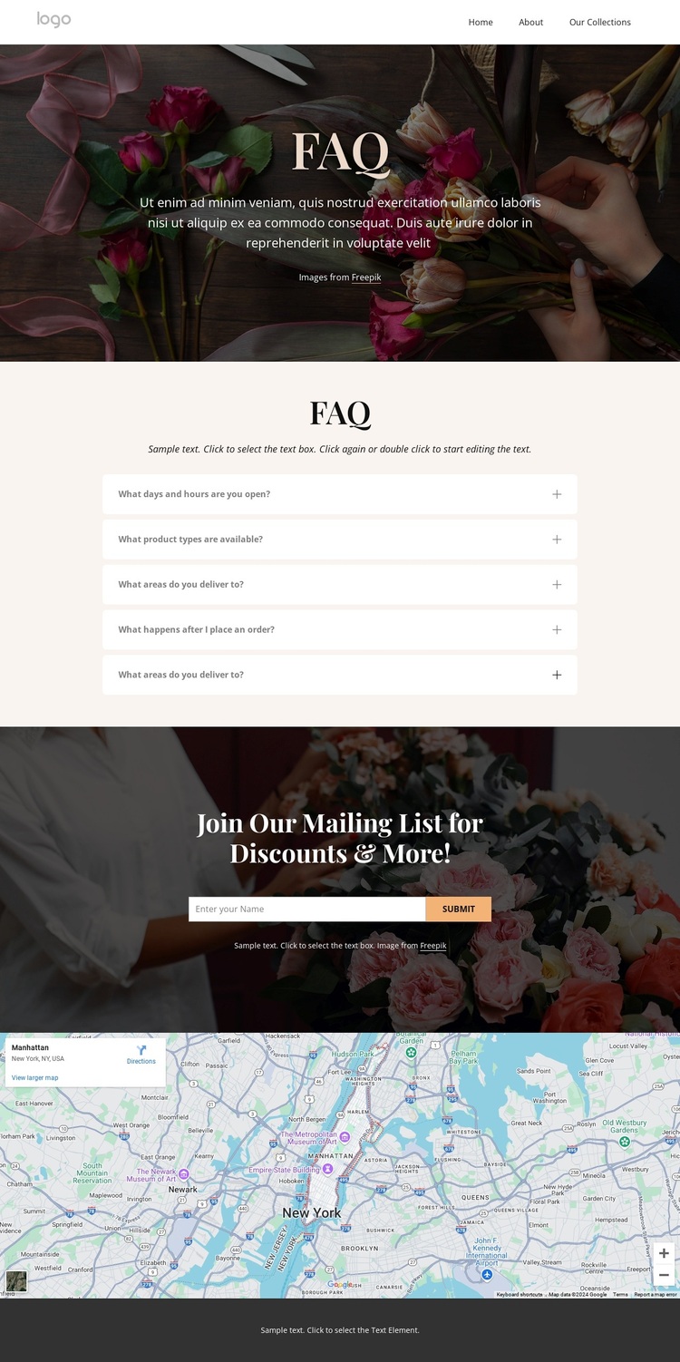 Flower delivery FAQ Template