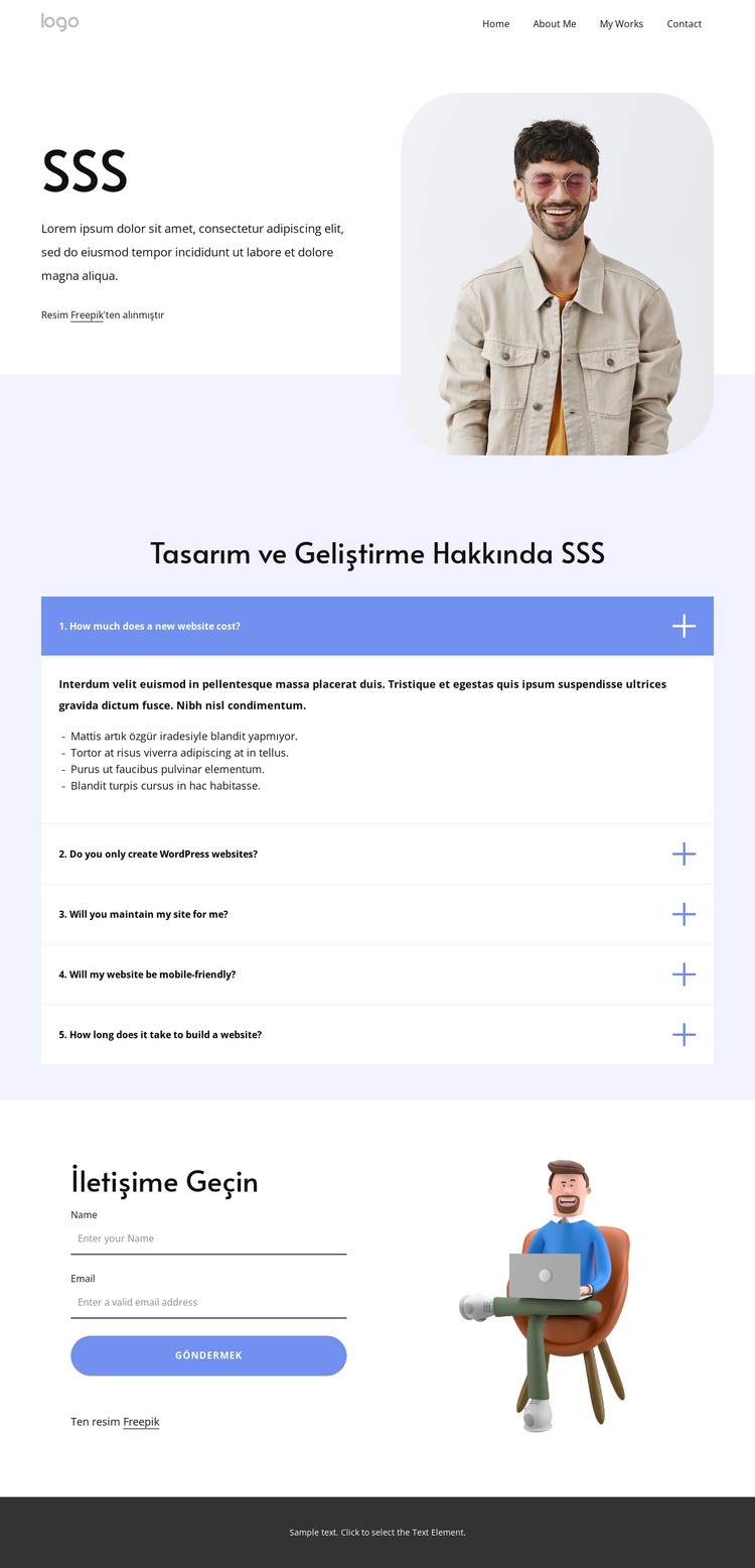 Web tasarımı hakkında SSS CSS Şablonu