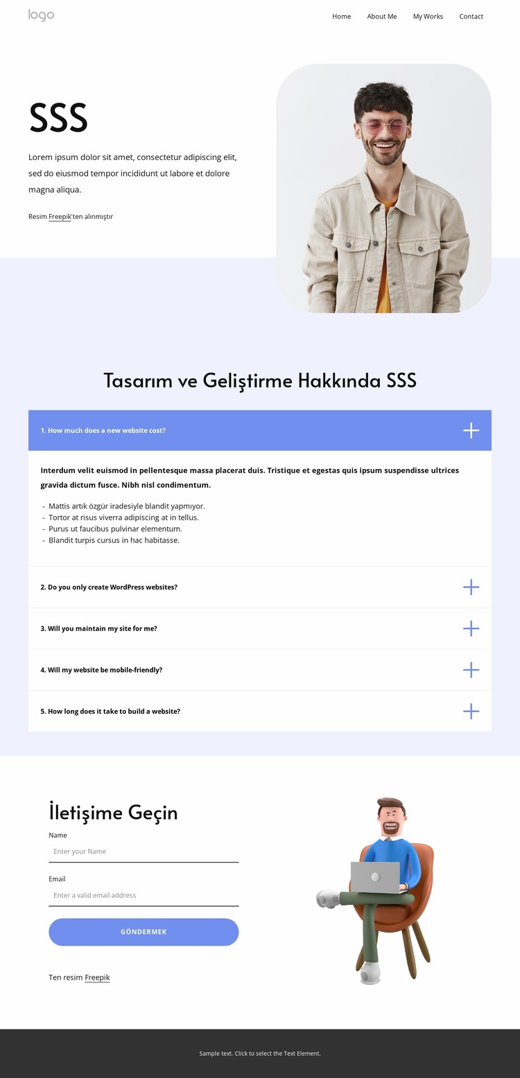 Web tasarımı hakkında SSS Joomla Şablonu