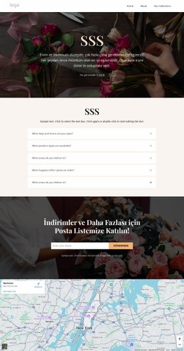 Çiçek Teslimatı SSS Için Özel Web Sitesi Oluşturucu