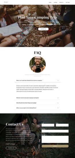 Camping Trip Faq Premium CSS Template