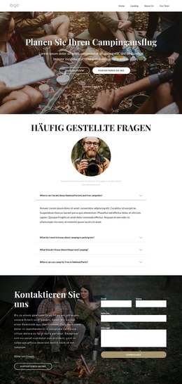 Atemberaubendes WordPress-Theme Für Häufig Gestellte Fragen Zum Campingausflug