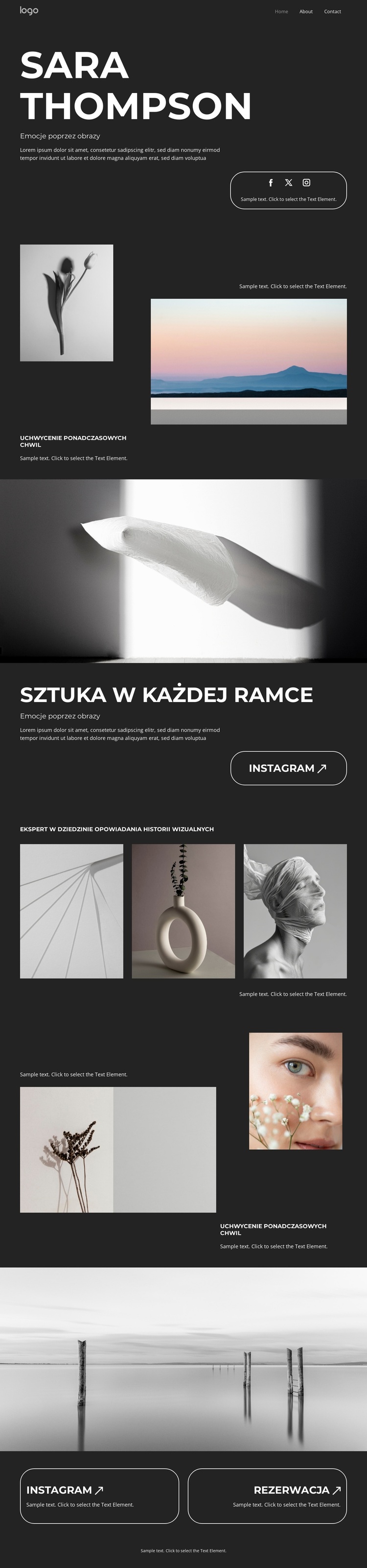 Artystyczna kreacja wizerunku Motyw WordPress