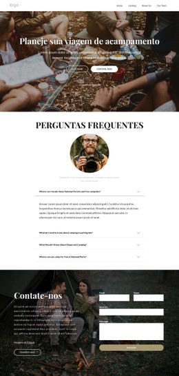 Perguntas Frequentes Sobre Acampamento Modelo CSS Premium