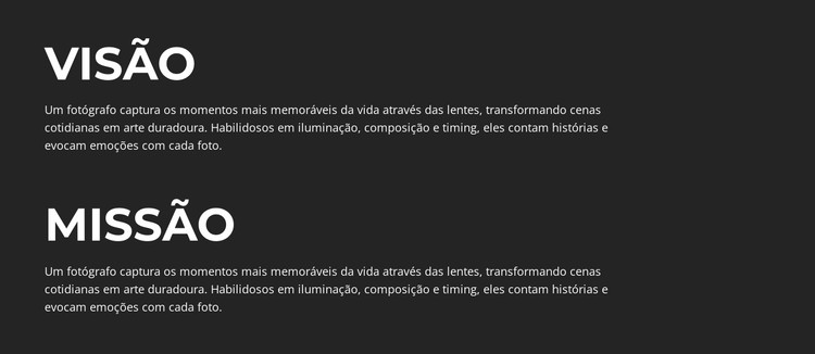 Enquadrando memórias perfeitas Template CSS