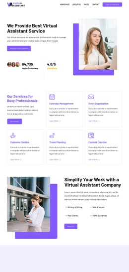 Virtual assistant company - CSS Template by Nicepage
