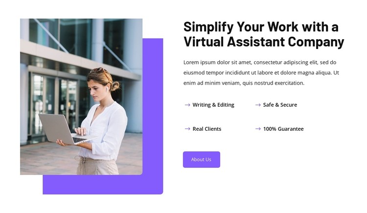 Virtual assistant solutions CSS Template