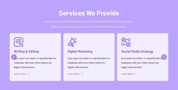 Services we provide CSS Template