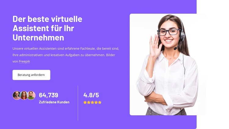 Bester virtueller Assistenzdienst CSS-Vorlage