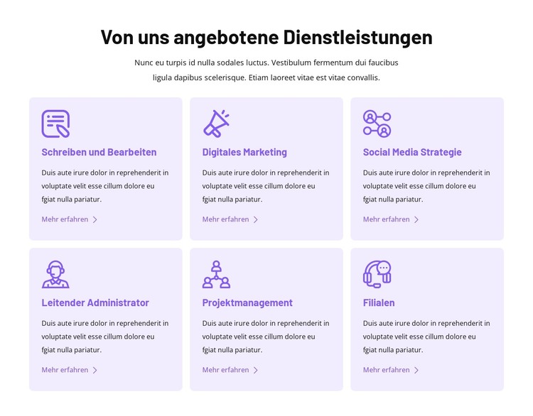 Personalisierter virtueller Support HTML-Vorlage